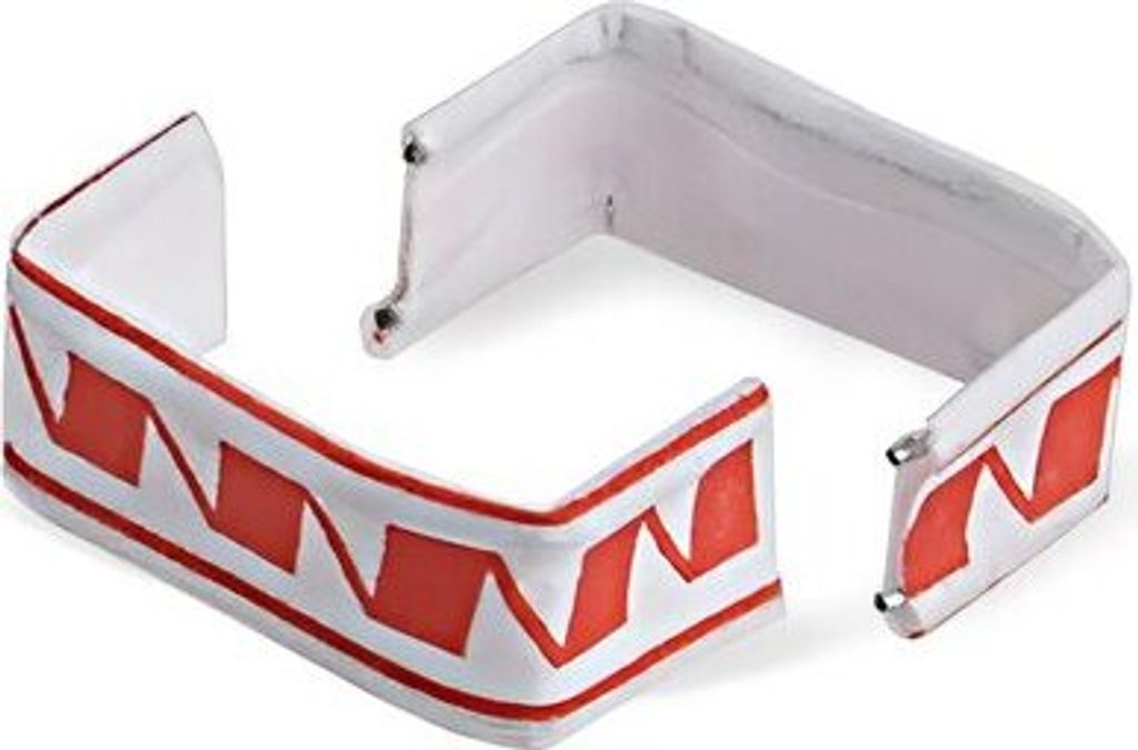 3000x Verschlussclipse U-Form Beutelverschlüsse 33 x 8 mm rot/weiß PAP/FE