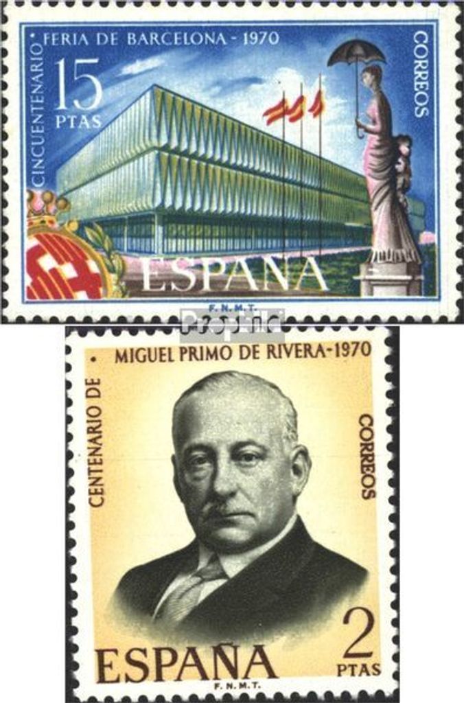Briefmarken Spanien 1970 Mi 1863,1864 (kompl.Ausg.) postfrisch Sondermarken