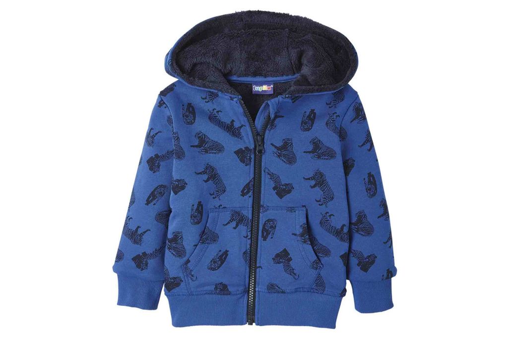 Lupilu Jungen Sweatjacke - Kapuzenjacke Teddyfleece Blau 86/92