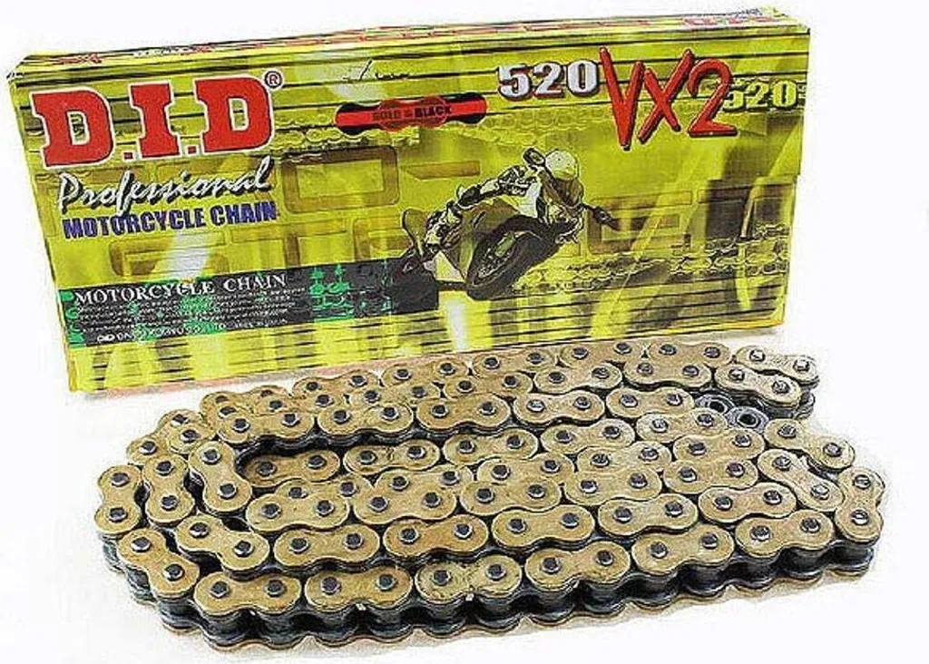 Chaîne de Moto DID 520 VX2 96 Mailles avec Attache à Riveter Renforcée