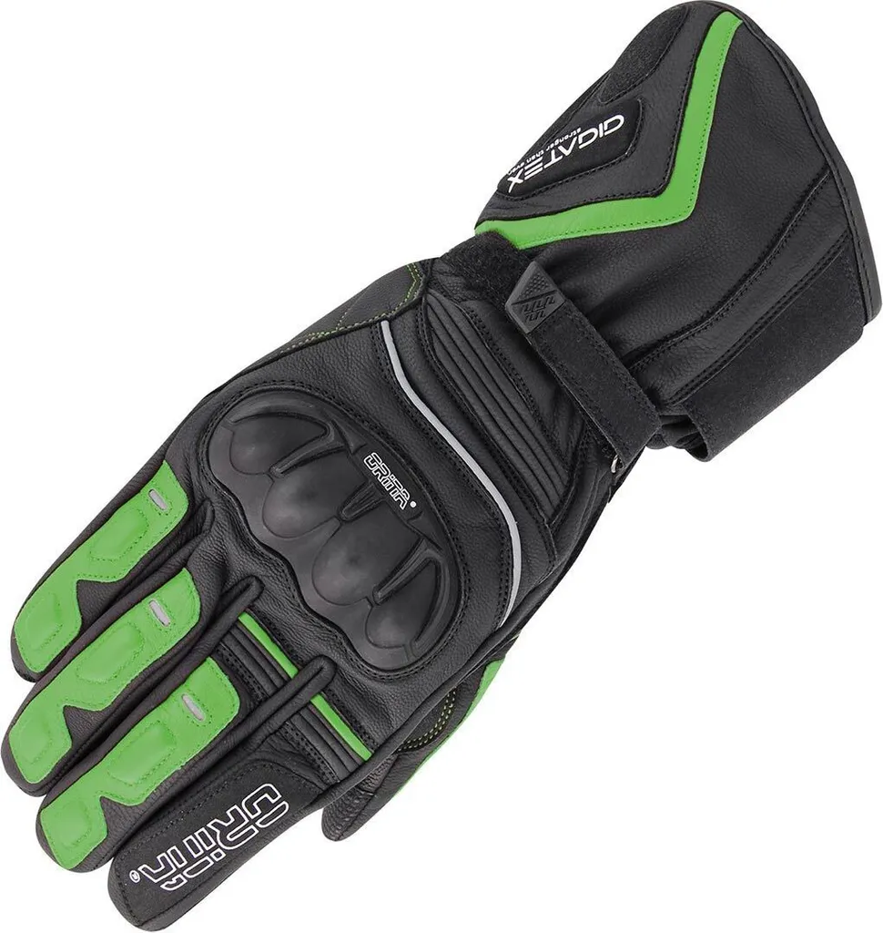 Gants de moto Orina Neptune Waterproof noir et vert en taille 7 S