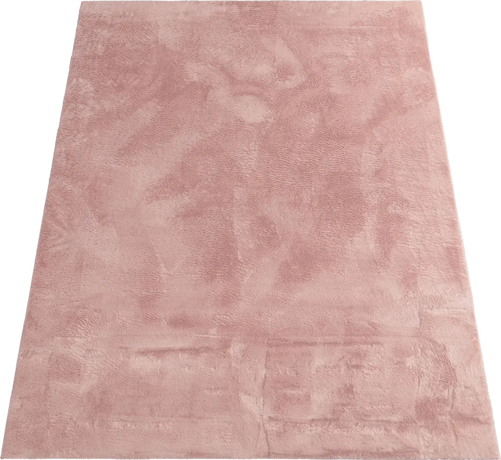 Tapis Rose Cocooning pour Chambre Fille Ø 120 cm Shaggy et Lavable
