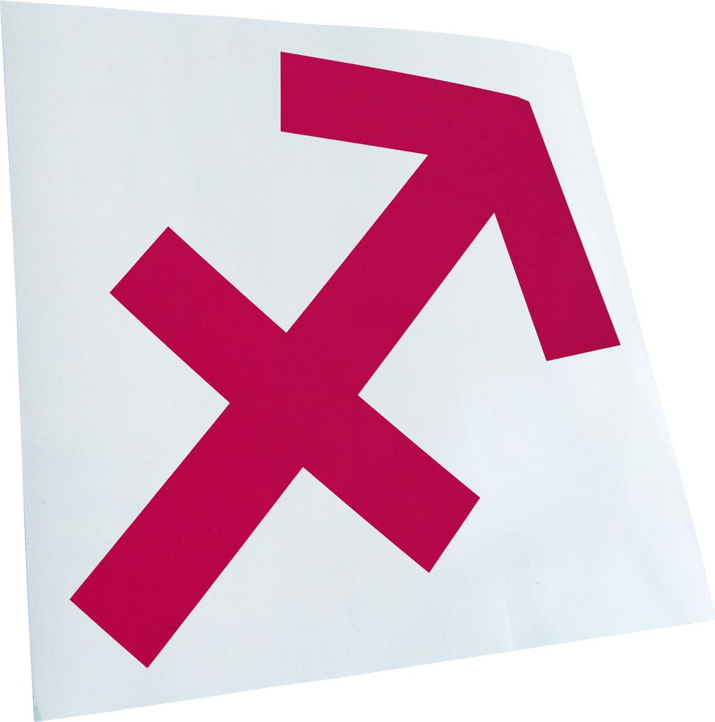 Kiwistar - Autoaufkleber - pink - 60 x 60 cm - Schütze Sternzeichen - Heckscheibenaufkleber - Aufkleber für Auto Kfz Fahrrad, LKW, Truck Mofa