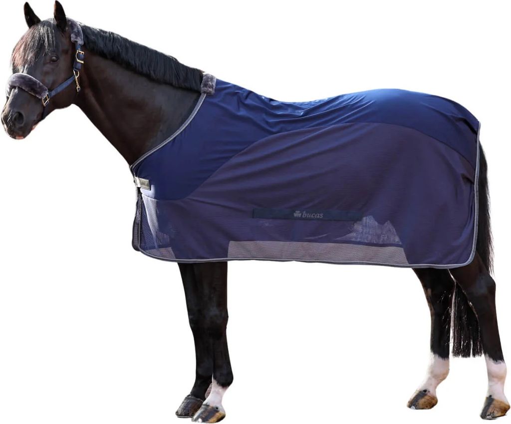 Bucas Abschwitzdecke Show-Line Competition Cooler Hängerdecke Navy/Grey 155 cm