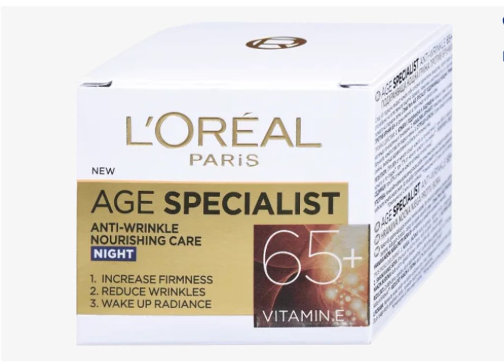 L'Oreal Paris Age Specialist 65+ Day/Night Cream with SPF 20 for Reducing Wrinkles