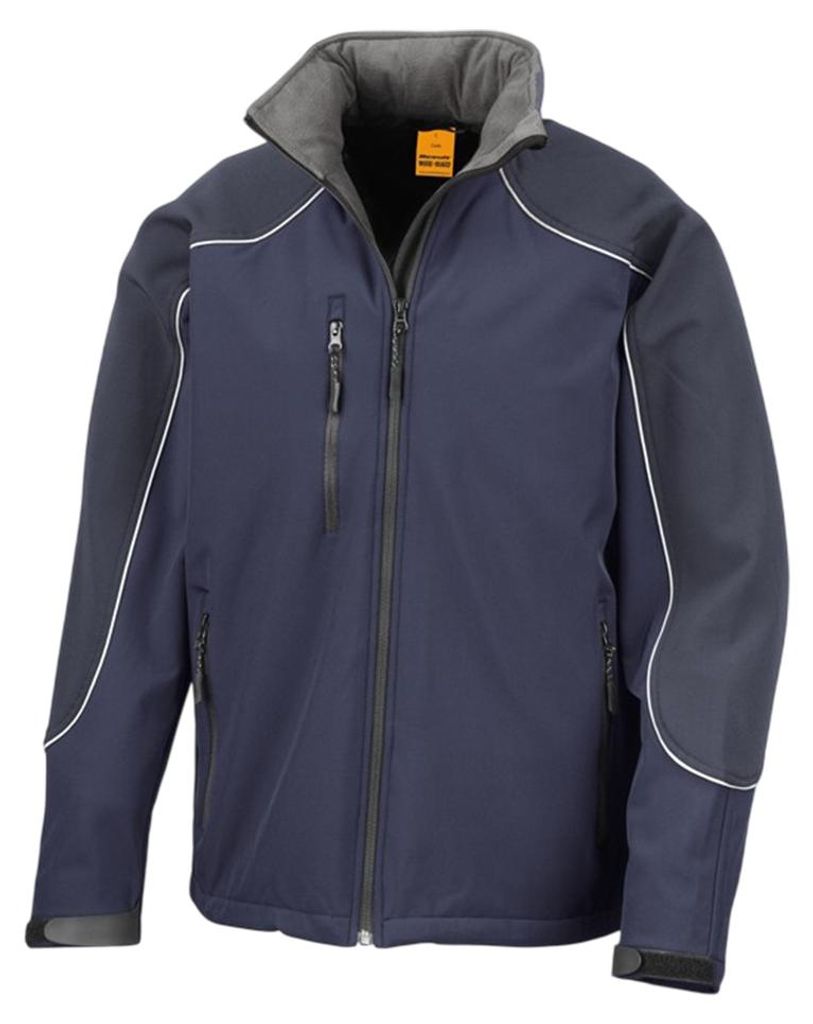 WORK-GUARD by Result - Softshelljacke für Herren/Damen Uni, mit Kapuze LT3622 (XXL) (Marine)