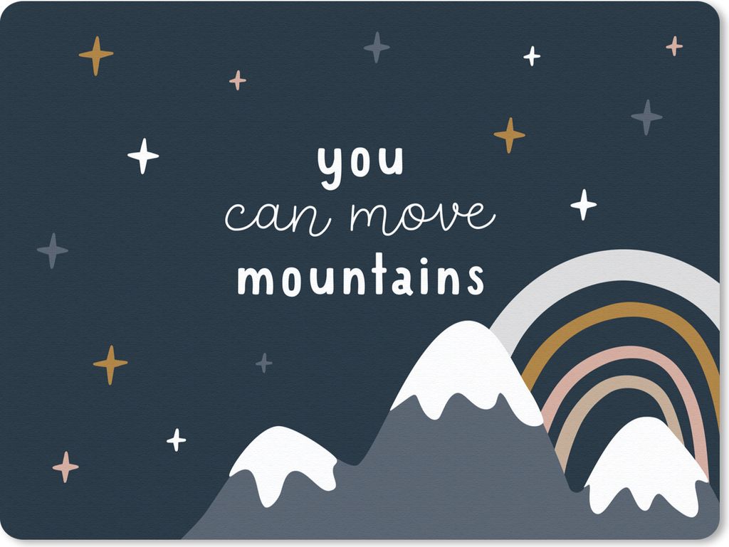 MuchoWow Mauspad Mousepad Zitate - Du kannst Berge versetzen - Kinder - Sprichwörter - Baby - Jungen - Mädchen 40x30 cm - Mousepads - Maus Mat ...