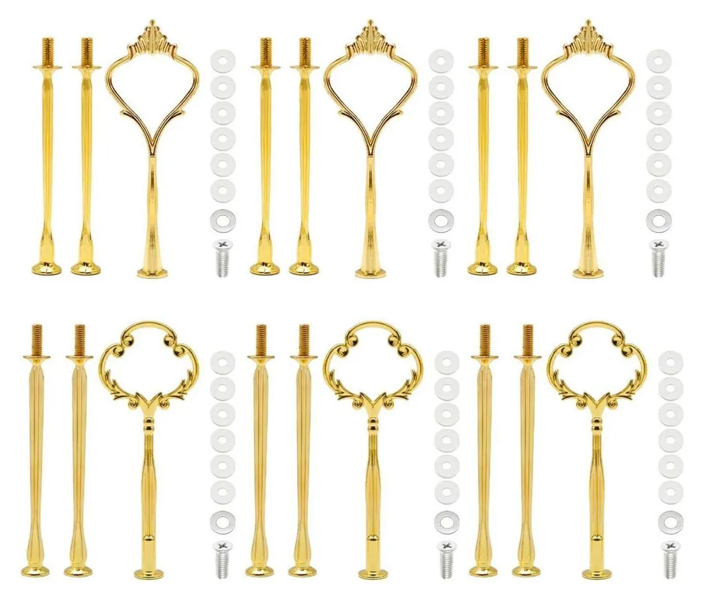 Support à gâteaux doré à faire soi-même : lot de 6 tiges en métal chic