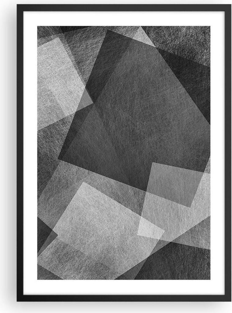 Gerahmtes Poster - Schwarzer Rahmen - Abstraktion modern - 50x70 cm - Wand Bild - Wanddeko - Wandbilder - Kunstposter - Wandposter - Bilderrahmen -...