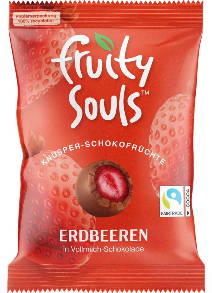 FruitySouls Knusper-Schokofrüchte Erdbeeren Produktbild 