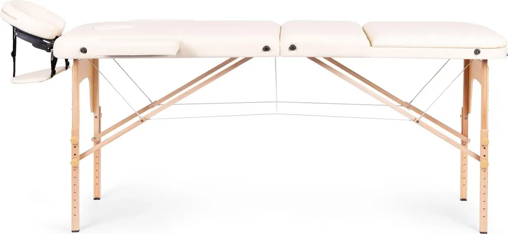 Table de massage portable pour soins à domicile 3 sections bois robuste
