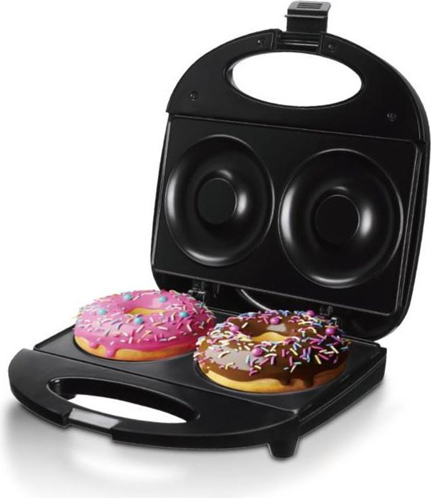 Mit diesem Donut-Maker k?nnen Sie 2 Donuts fš¹r Frš¹hstš¹ck, Snacks, Desserts oder Nachmittagstee zubereiten.