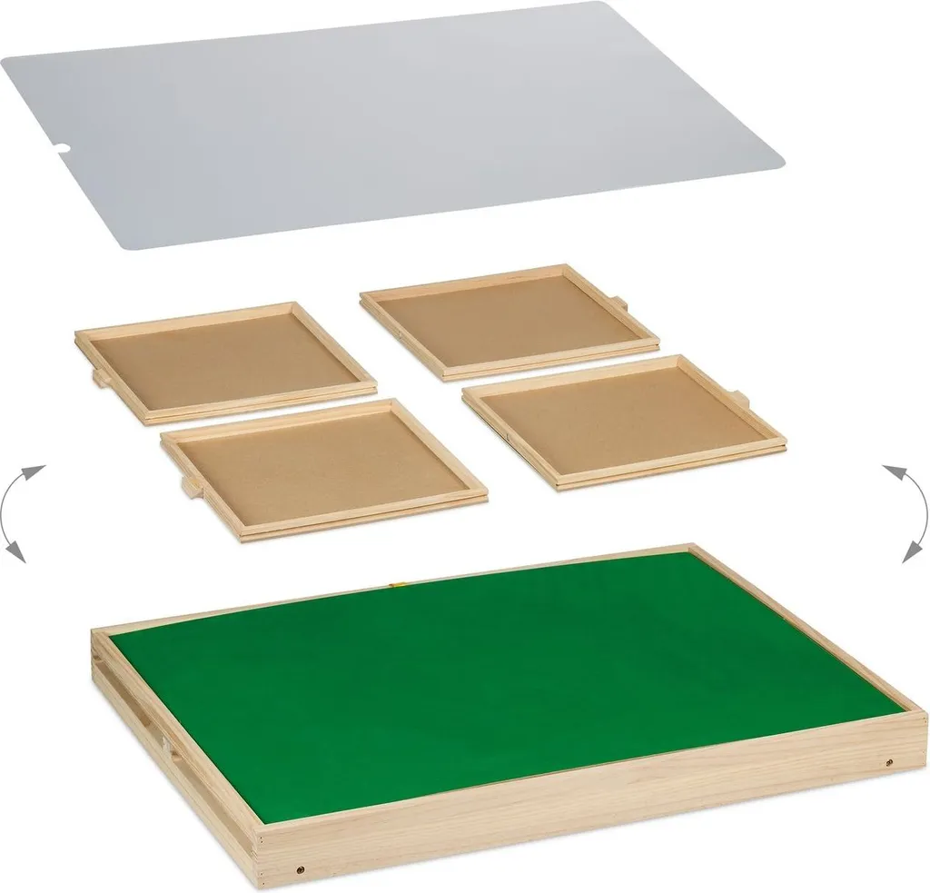 Table puzzle portable à 6 tiroirs et Pieds courts - Noyer | King du casse-tête