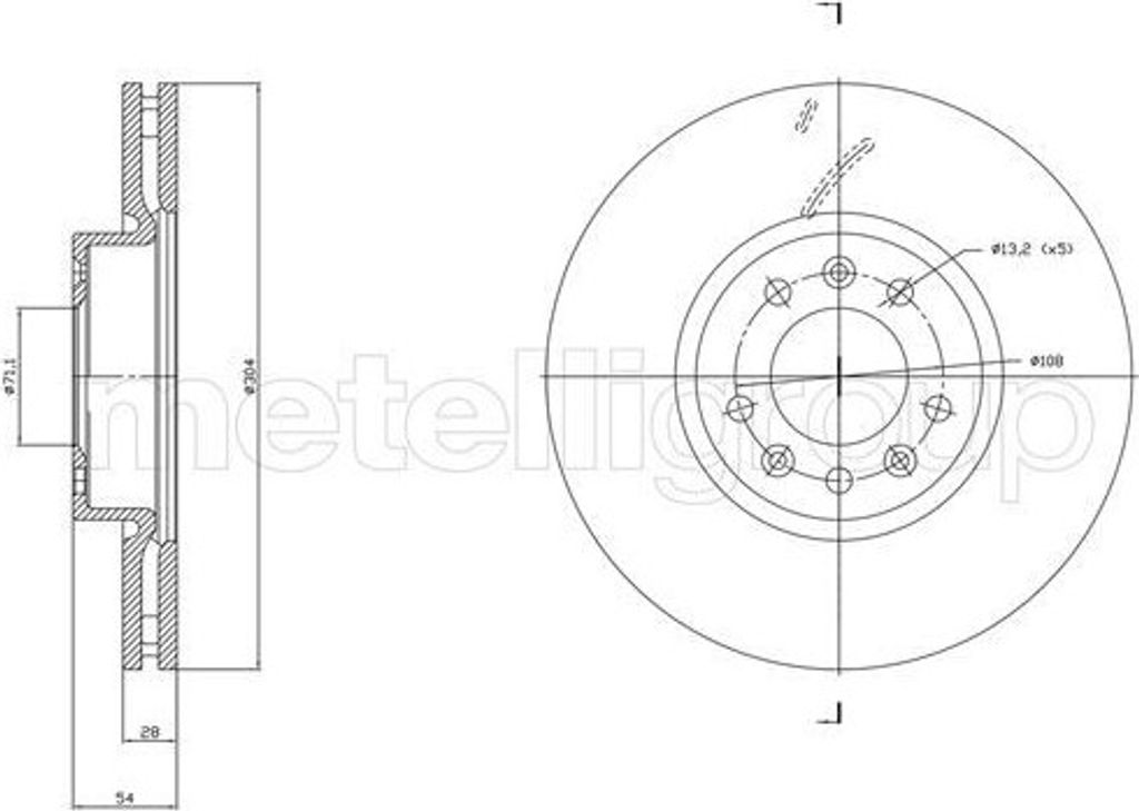2x METELLI Bremsscheibe 23-1857C für OPEL Zafira Life (K0) Vivaro C Combi (K0)