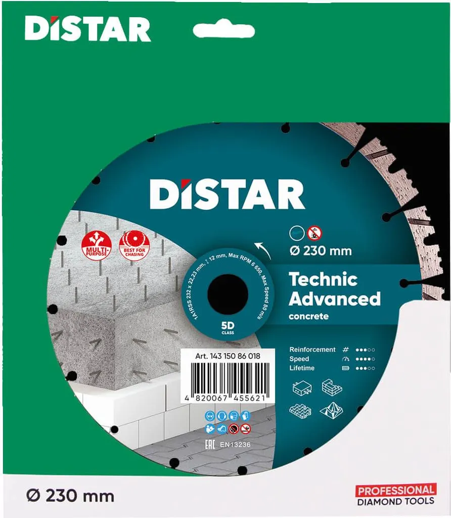 Disque diamant 230 mm DISTAR 1A1RSS Technic Advanced pour béton armé - 3