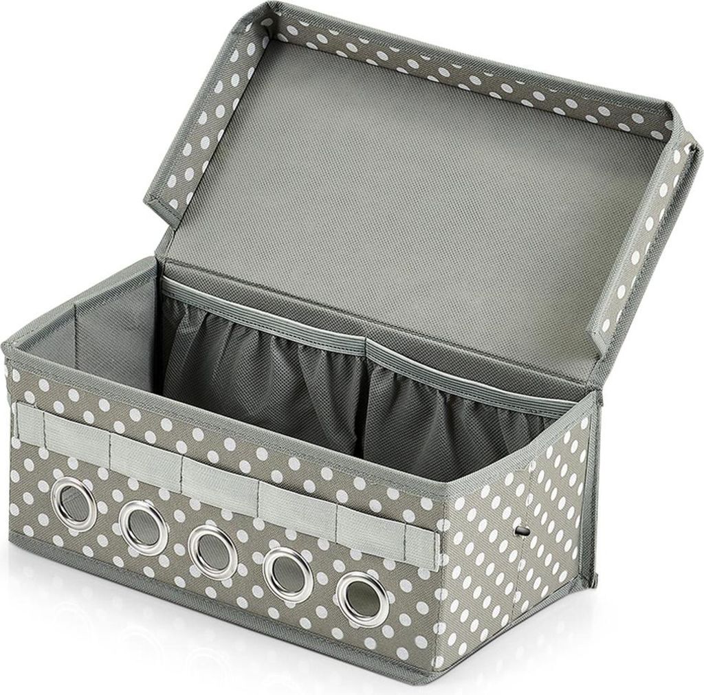 Zeller 14664 Zeller Geschenkband-Organizer grau/weiß 29,0 x Immagine del prodotto 