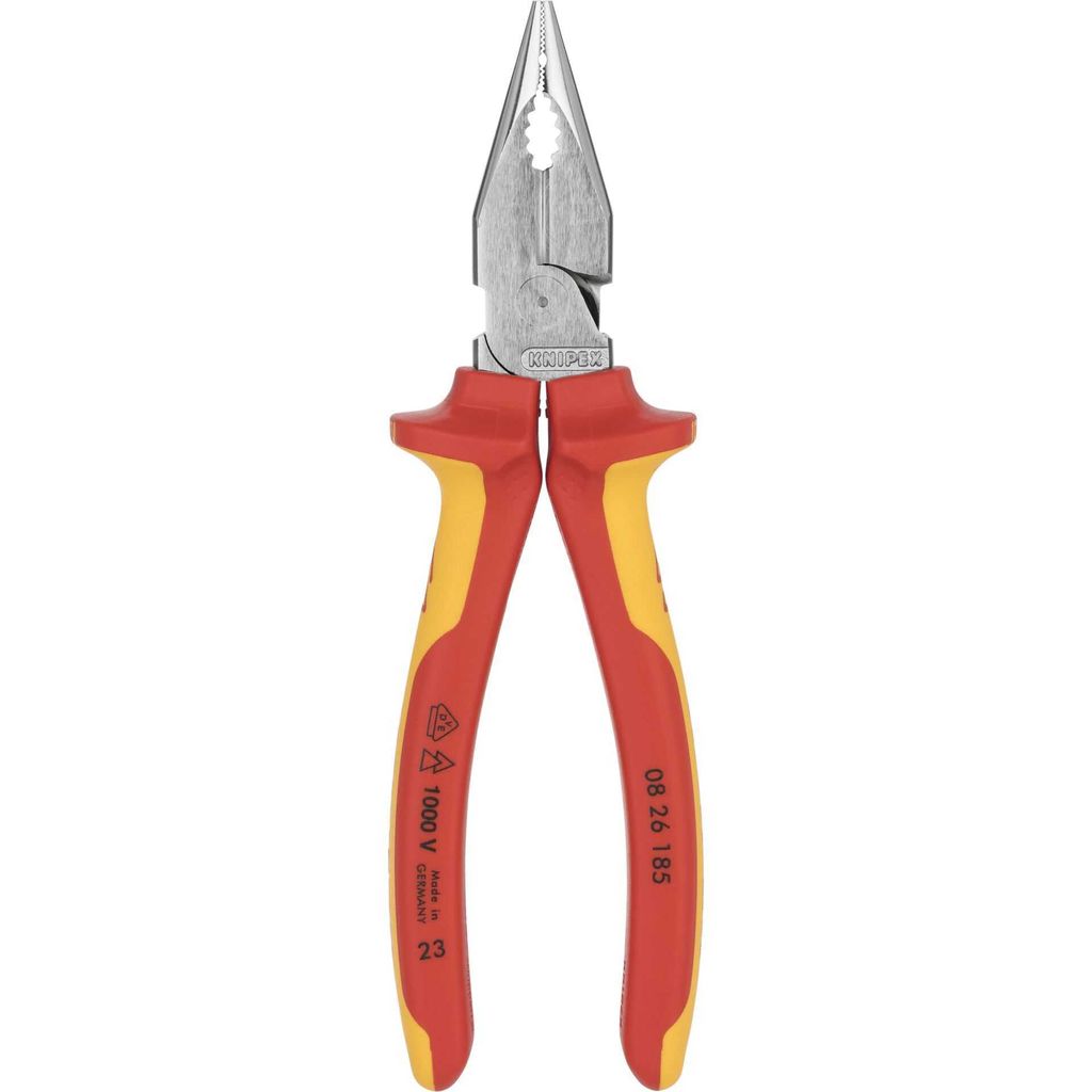 Knipex Spitz-Kombizange isoliert mit Mehrkomponenten-Hüllen, VDE- verchromt 188 mm