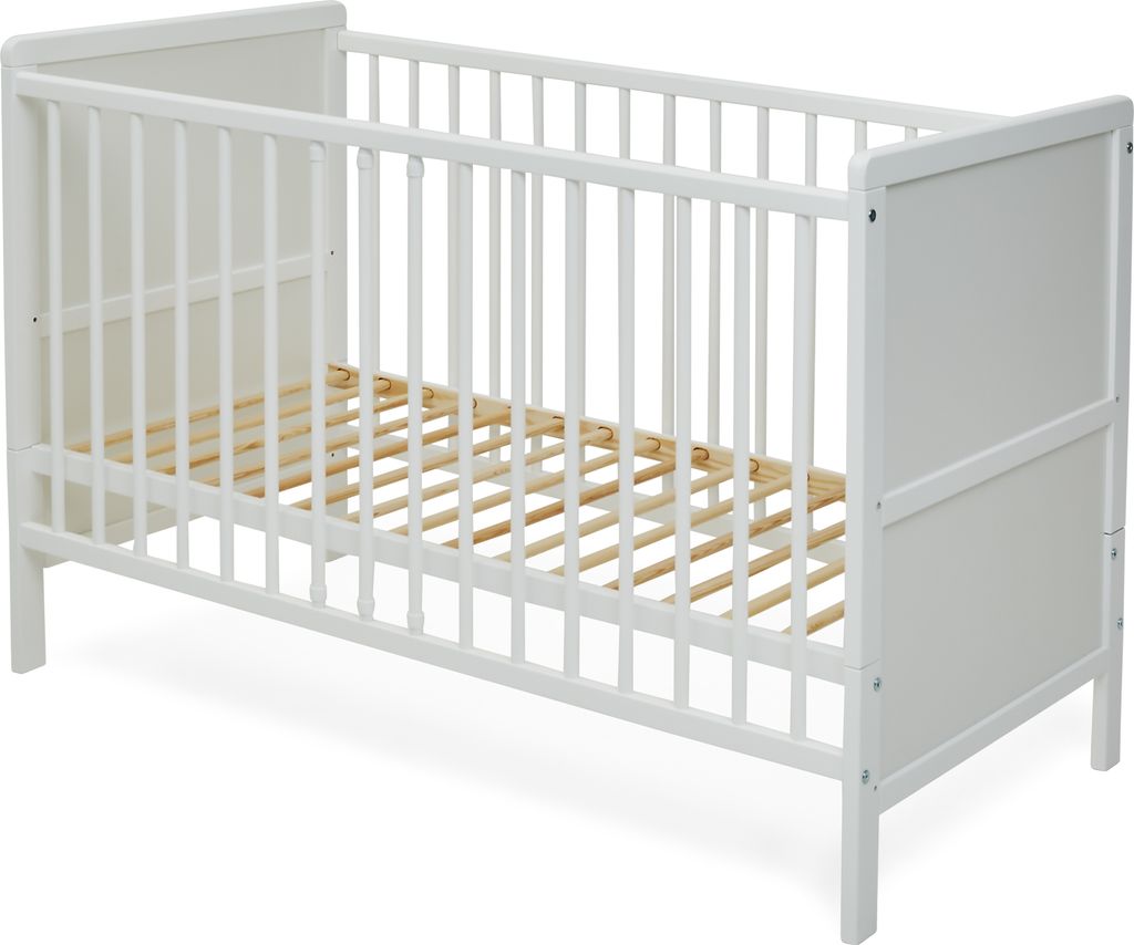 Babybett umbaubar zu Kinderbett 60x120 mit Matratze, Produktbild 