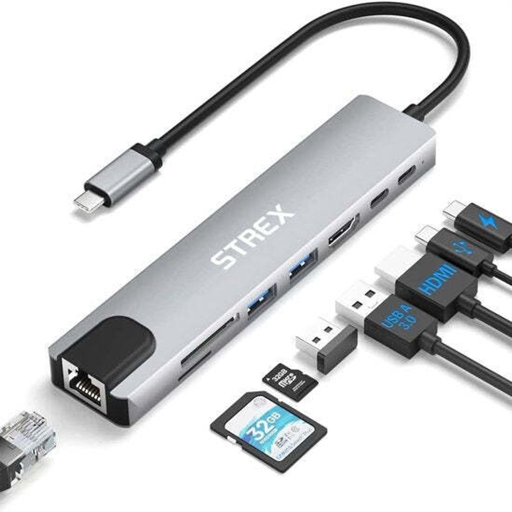 Strex Strex 8 in 1 Hub USB C - Station d'accueil - USB Image du produit 