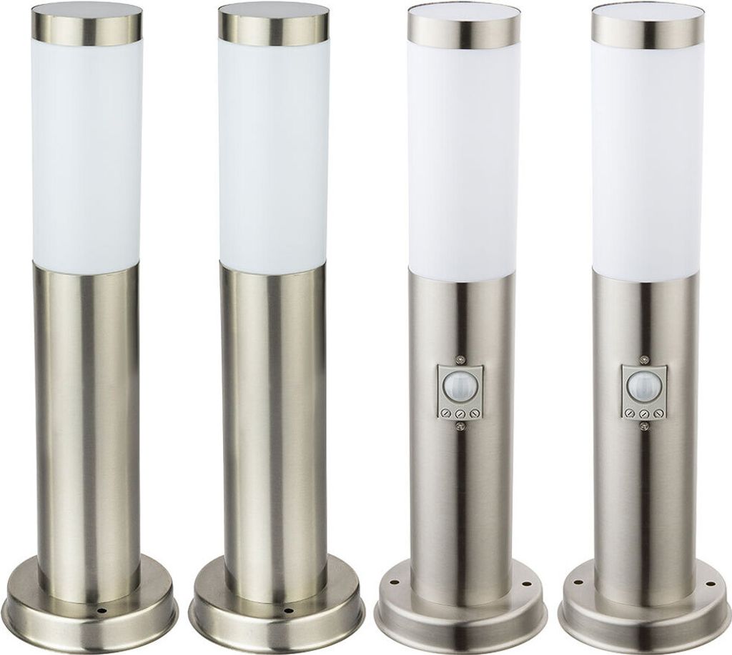 4er Set Stehleuchten für den Außenbereich mit Sensor