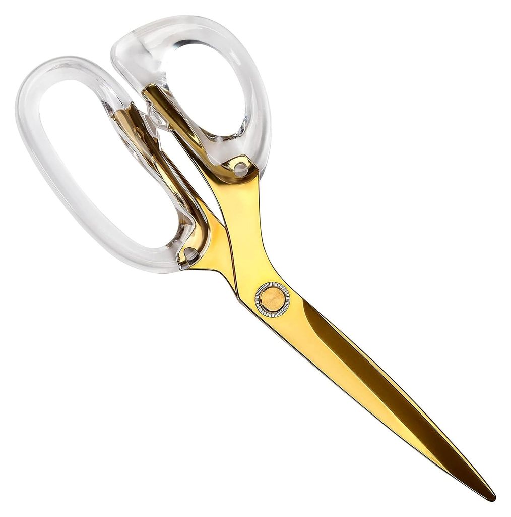 Mehrzweckschere in Gold aus Edelstahl - 23 cm Gesamtlänge - Bequemer Griff & Scharfe Klingen - Schere für Büro, Zuhause & Schule - Bastelschere ...