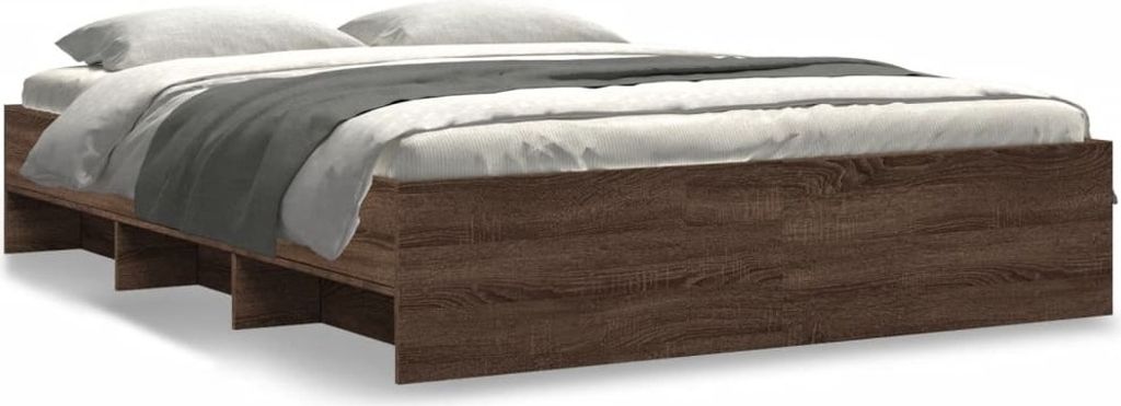 vidaXL Bettgestell ohne Matratze Braun Eiche 150x200 cm Holzwerkstoff