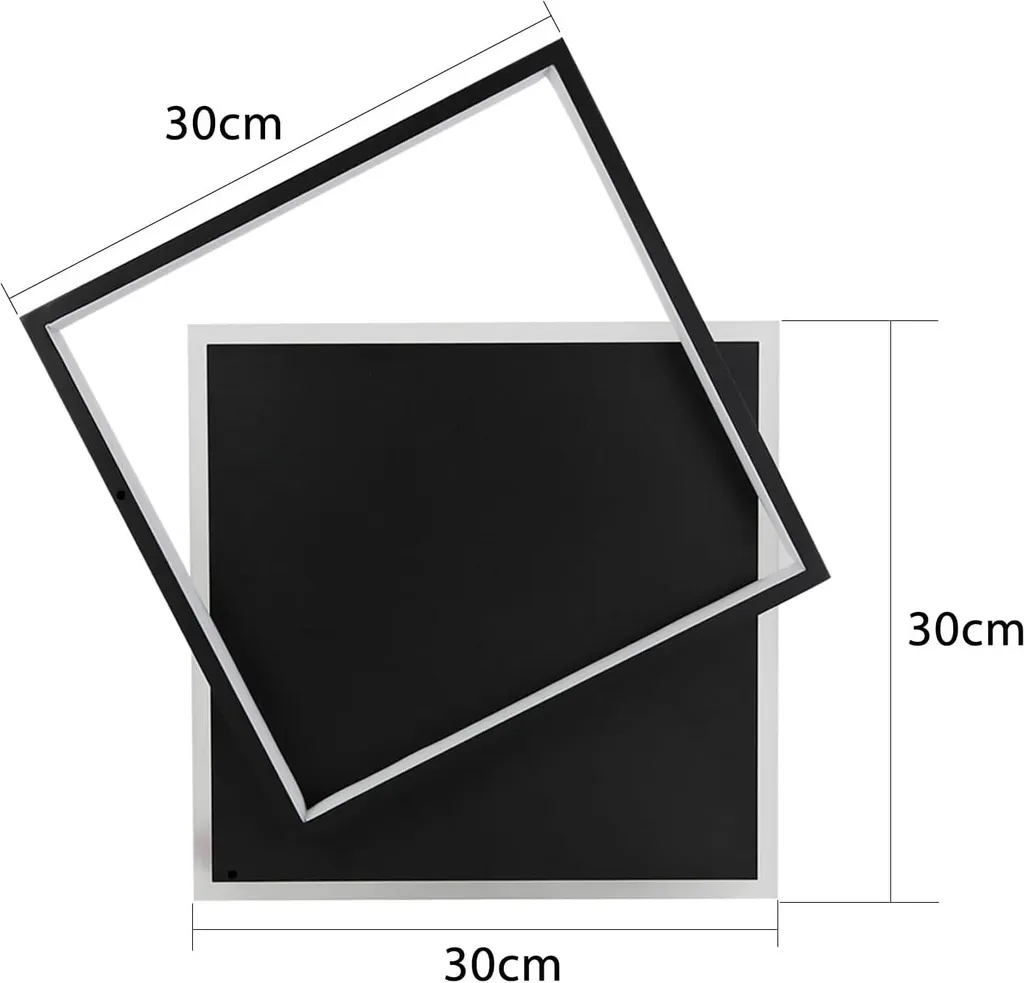 Plafonnier LED Dimmable avec Télécommande 44W Métal Noir pour Bureau