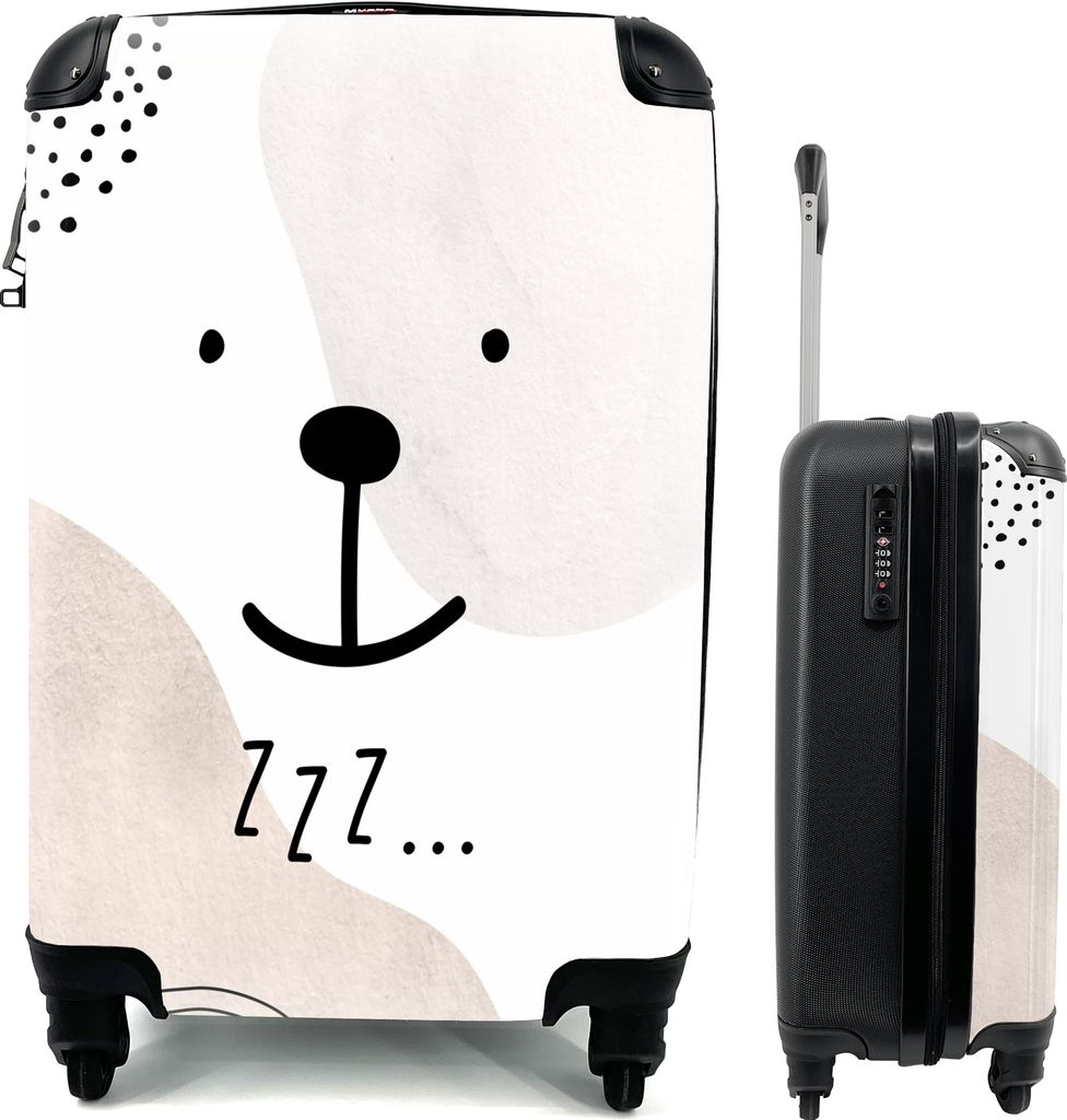 MuchoWow MuchoWow Koffer Handgepäck Trolley Rollkoffer Kleine Reisekoffer mit 4 Rollen - Zitate - Sprichwörter - Kinder - Zzz... - Kinder - B...