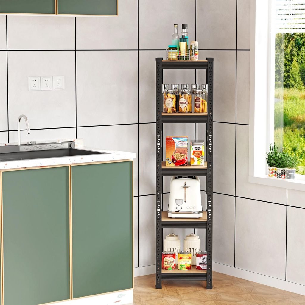 Metallregal Standregal,Schwerlastregal,Regal mit Stahlgestell,Steckregal Mehrzweckregal,5 verstellbare Ablagen,für Keller,Küche,Wohnzimmer 37x37x...
