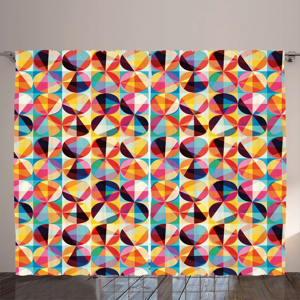 Rideau Géométrique 280 x 225 cm : Solution Déco pour Salon avec Fixations