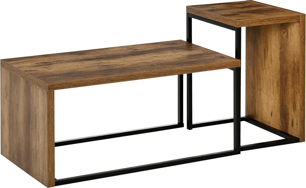 Table basse industrielle stable et robuste - Pack de 2 tables de salon - 2