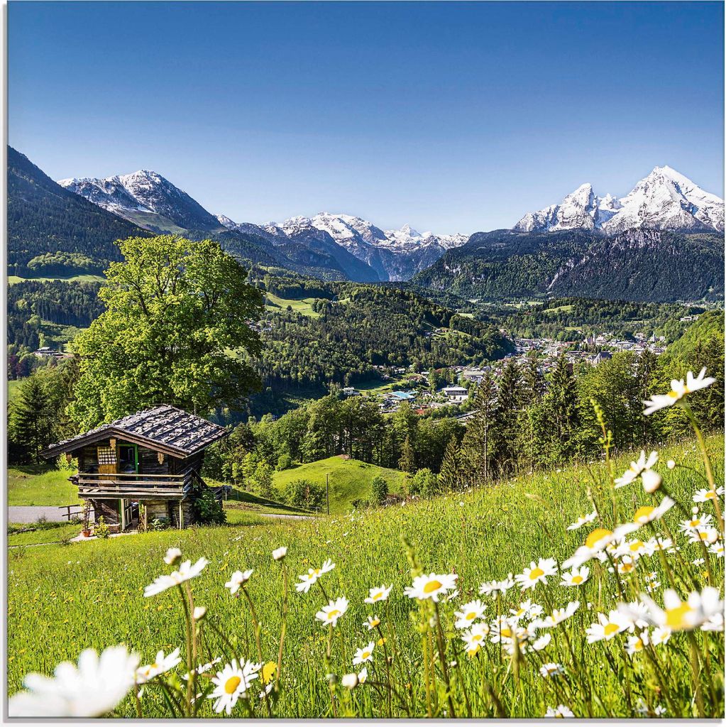 ARTland Glasbild Landschaft in den Bayerischen Alpen Größe: 20x20 cm