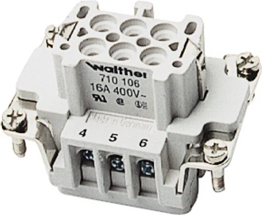 Douille pour connecteur industriel 6p - Insert B6 20-14AWG 710106