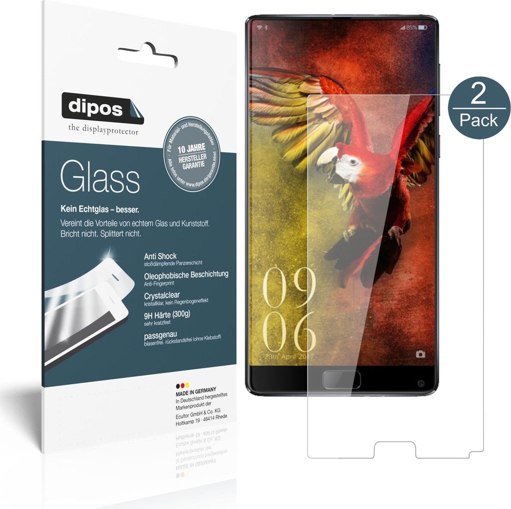 NBR 2x dipos Glass klar Elephone S8 Produktbild 