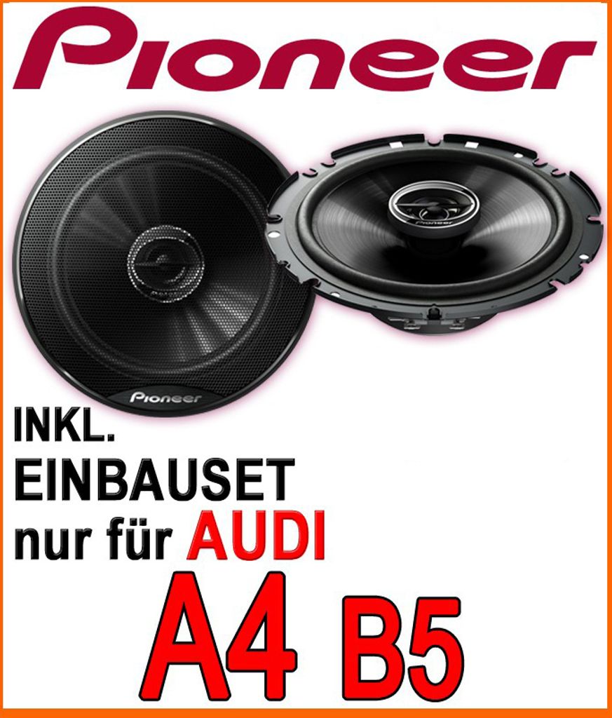 Audi A4 B5 Limousine - Heck Lautsprecher - Pioneer TS-G1720F - 16,5cm 2-Wege 300 Watt Koax Einbauset