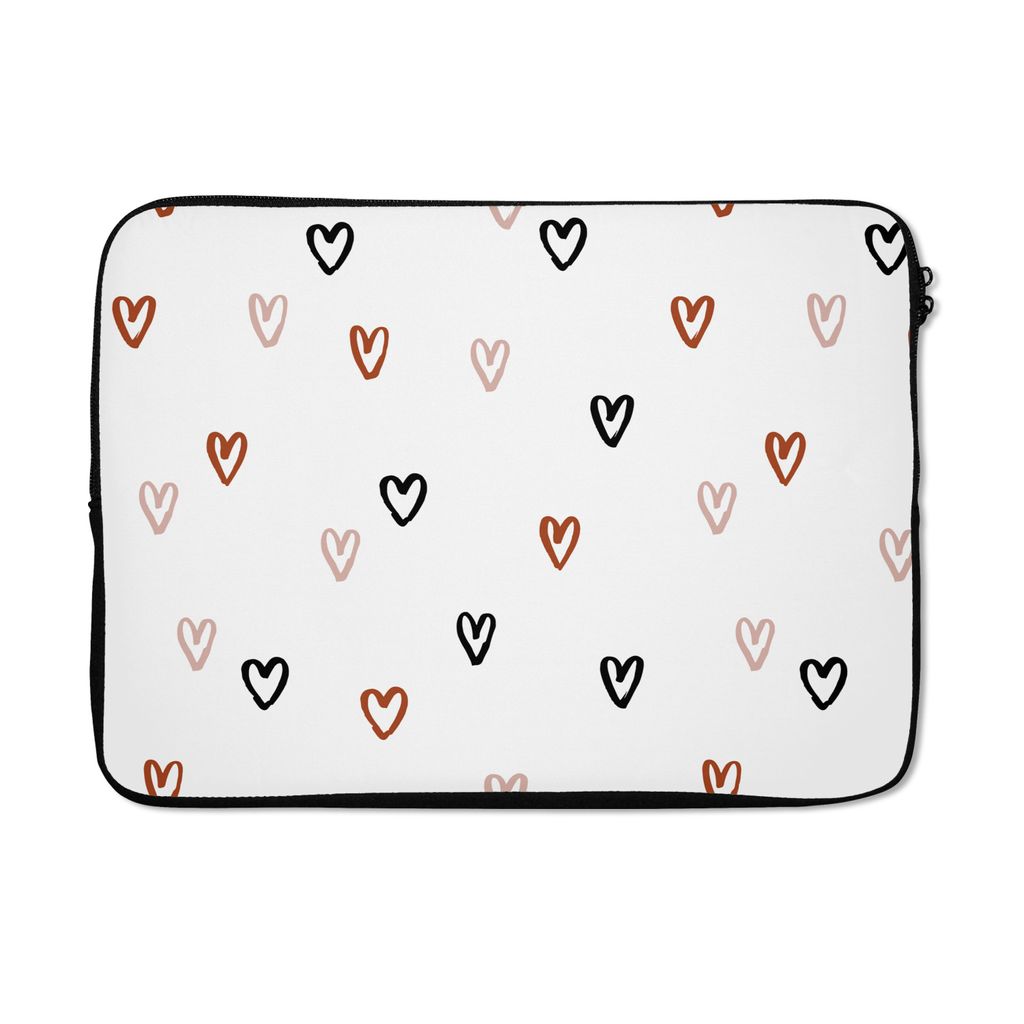 MuchoWow Laptop Hülle 13 Zoll Valentinstag - Romantisch - Herz - Muster Laptoptasche - Laptophülle - Sleeve - Rundumschutz