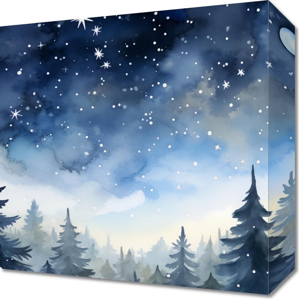 Bild 30x30cm Geheimnisvoller Wald bei Dämmerung