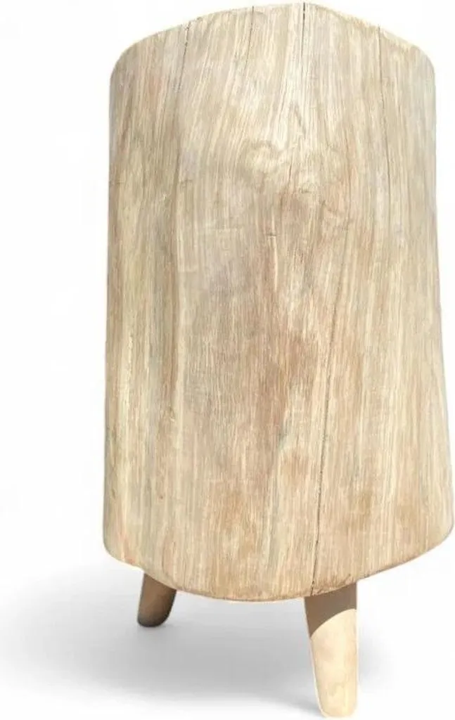 Tavolino in rovere rustico - Altezza 35cm - Tronco e gambe naturali