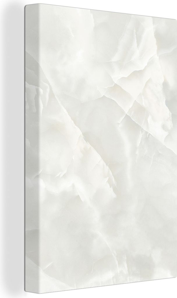 OneMillionCanvasses - Leinwandbilder - 90x140 cm, Marmor - Füllung - Weiß, Wandbilder Kunstdruck Wanddekoration - Wandschmucke - Schlafzimmer