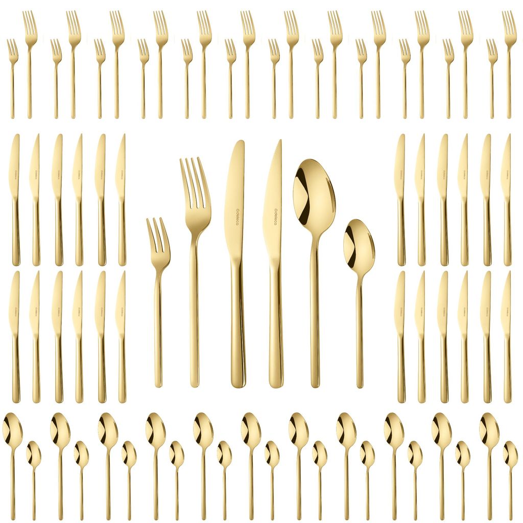 Deleca Amor Besteckset 72-teilig für 12 Personen, Gold, Produktbild 