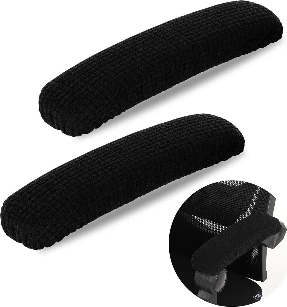 Copri Braccioli Sedia Ufficio Ergonomici 40cm - Comfort Poliestere Nero