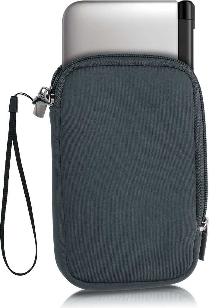 kwmobile Tasche kompatibel mit Nintendo 3DS XL - Handheld Spielekonsole Neopren Hülle in Grau