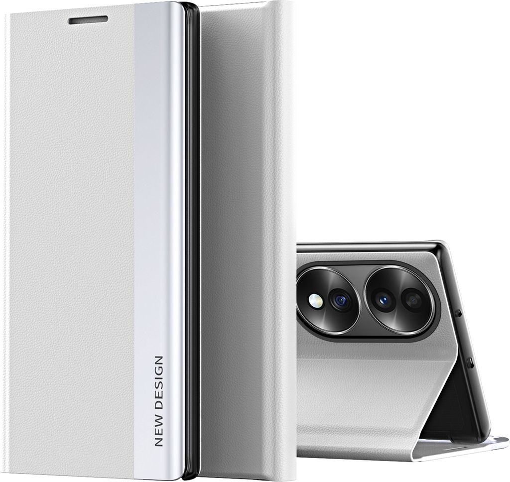 Hülle für Honor X7B Leder PolyurethanKlapphülle Schutzhülle mit Standfunktion Weiß