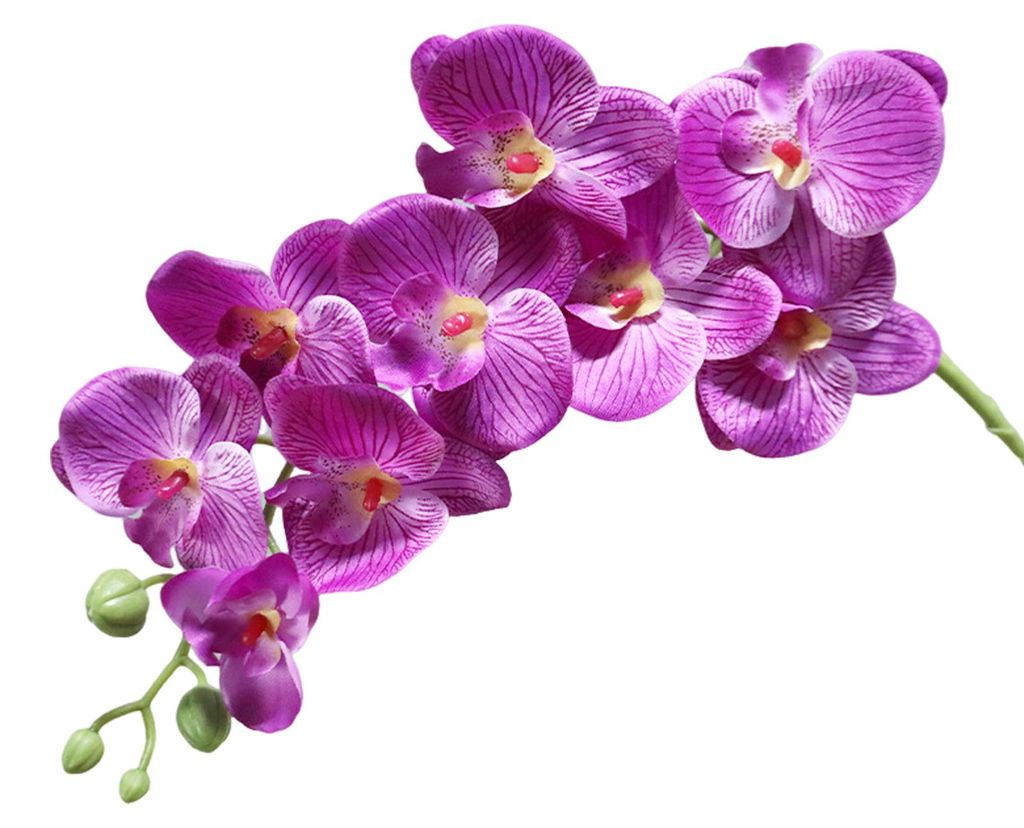 Künstliche Orchideenblüten, langstielig, realistische Phalaenopsis-Orchideen, pflegeleicht, samtige Blütenblätter, künstliche Blumen zur Dekor...