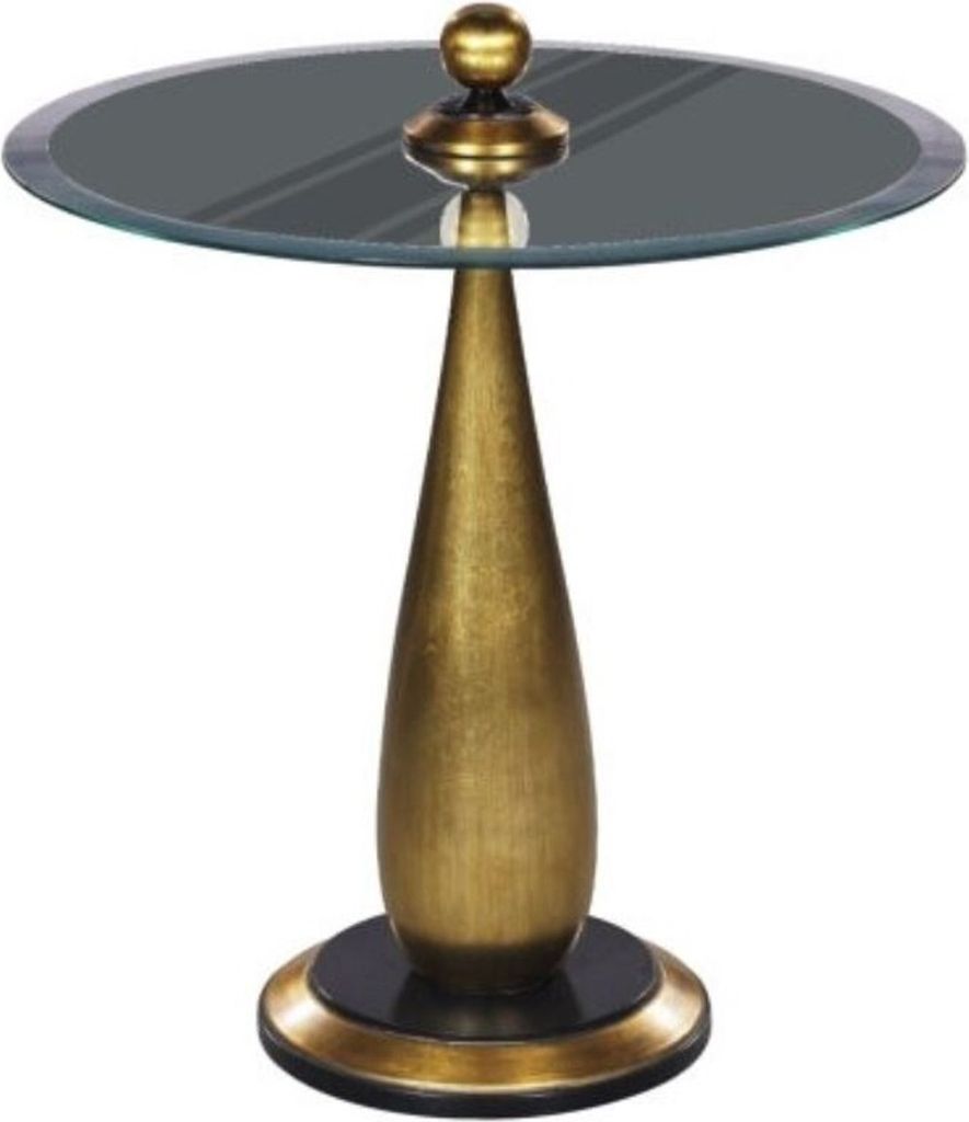 Casa Padrino Luxus Bistrotisch Gold / Schwarz Ø 60 x H. 72 cm - Runder Stehtisch