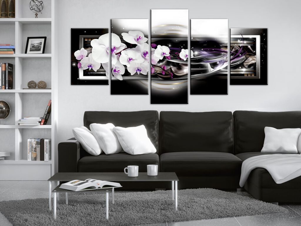 Akustikbild Blumen Galaxy 200x100 cm Bilder Akustikschaum Hochleistungsschallabsorber Schallschutz Leinwand 5 tlg Wandbild Raumakustik Schalldämmu...