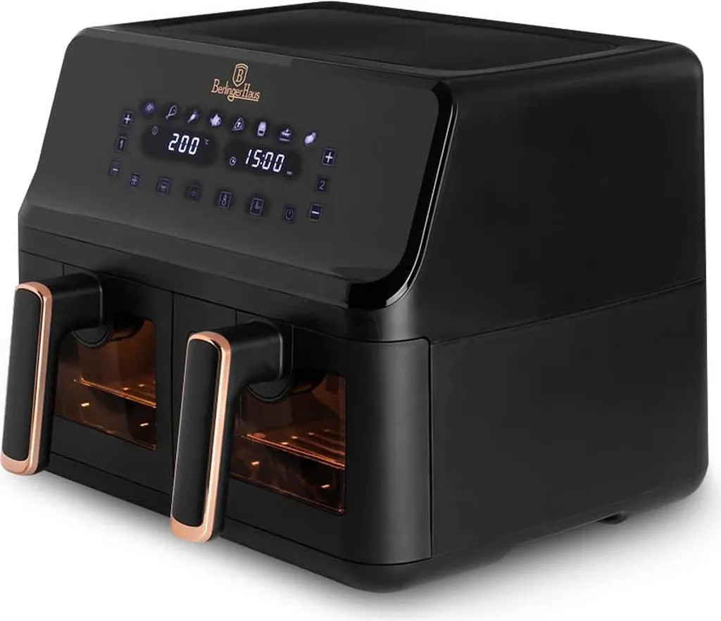 Friteuse sans huile Berlinger Haus BH9469 à double bac noir et dorée