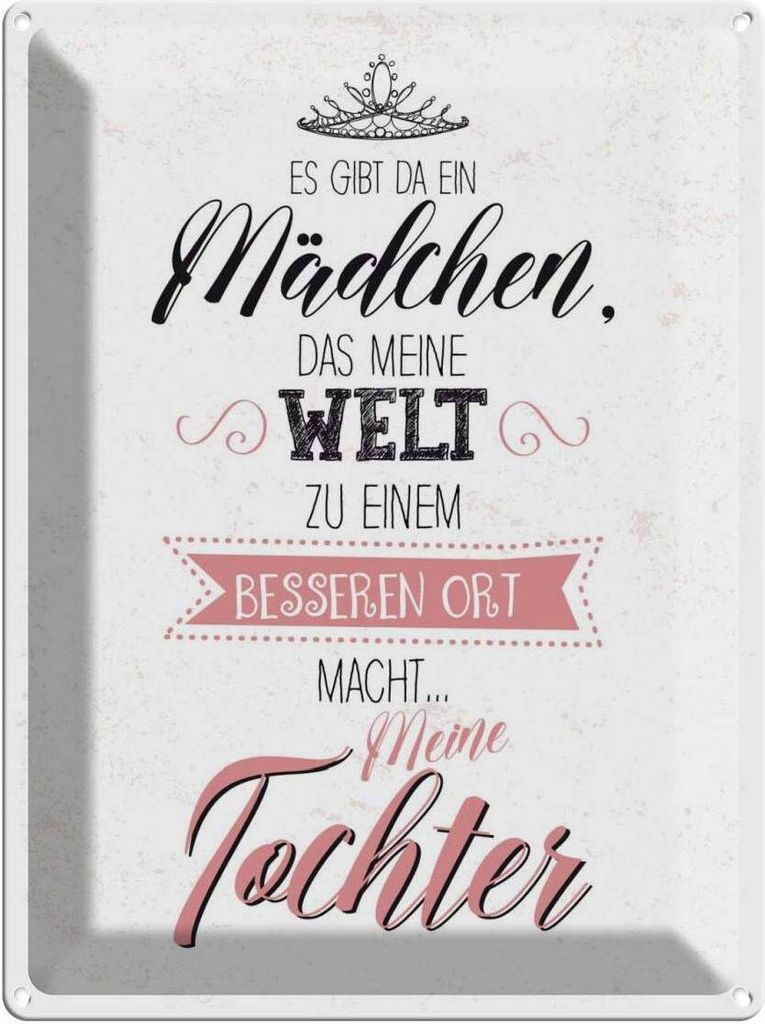 vianmo Blechschild 40x30 cm Tochter macht meine Welt besser Spruch Zitat