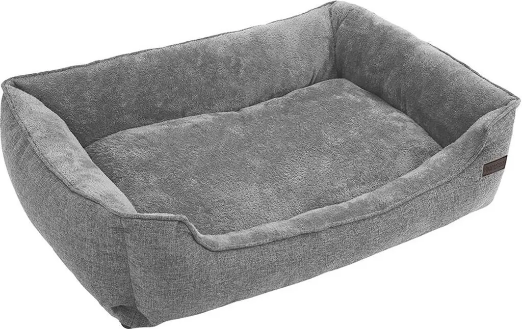 Panier pour grand chien lavable Rootz Cozy gris en imitation lin robuste