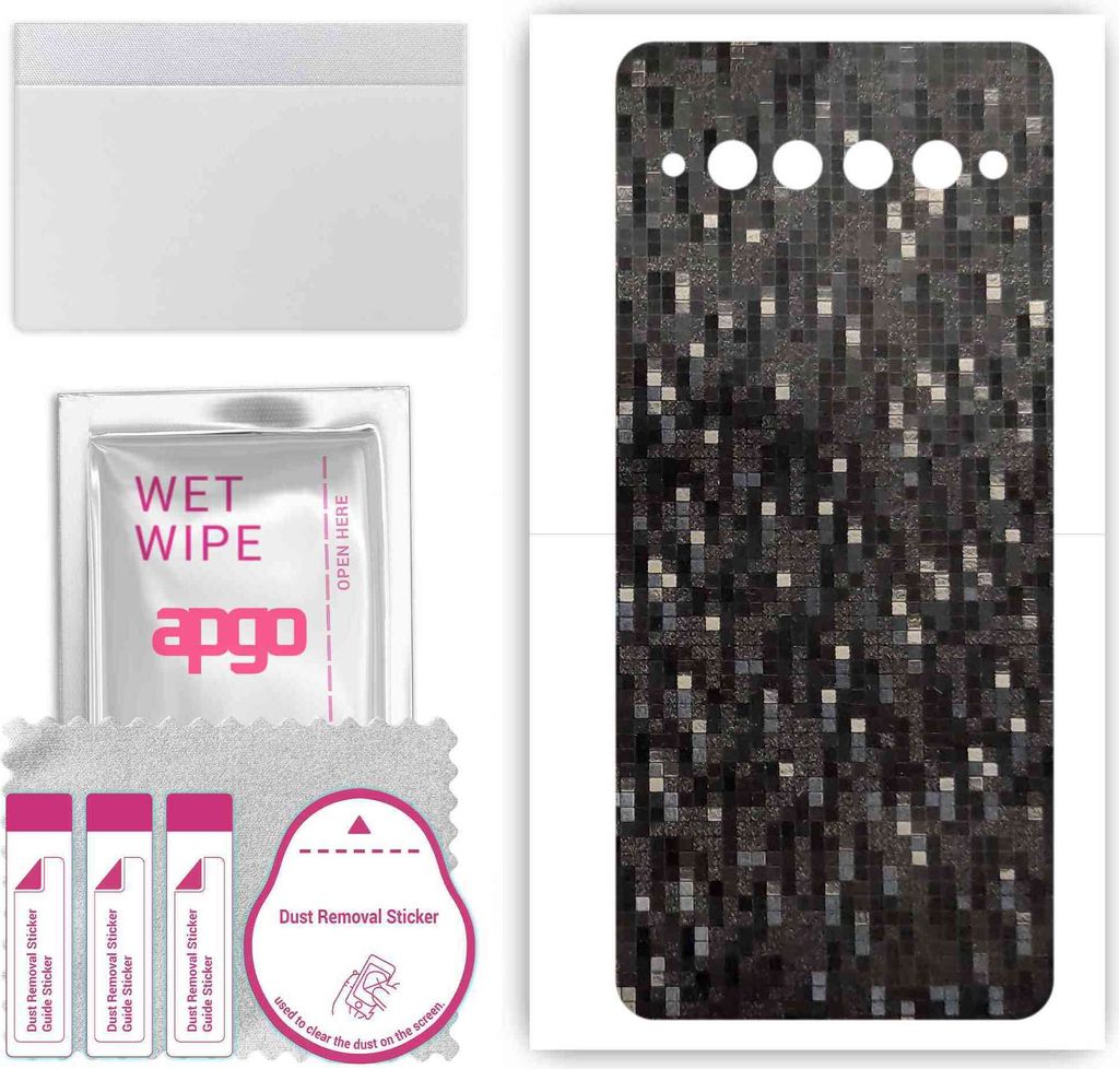 apgo Rückseite Schutzfolie, Skin, kompatibel mit TCL 10 Plus, Hinten Displayschutzfolie aus Vinylfolie, kratzfest, einfache Montage - Carbon Black...